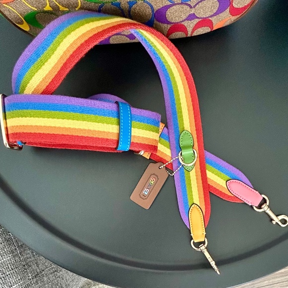 COACH Rainbow 🌈 Signature Bag w/ Crossbody Strap - Picture 10 of 11